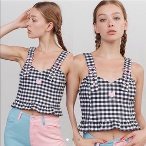 Lazy oaf gingham heart top